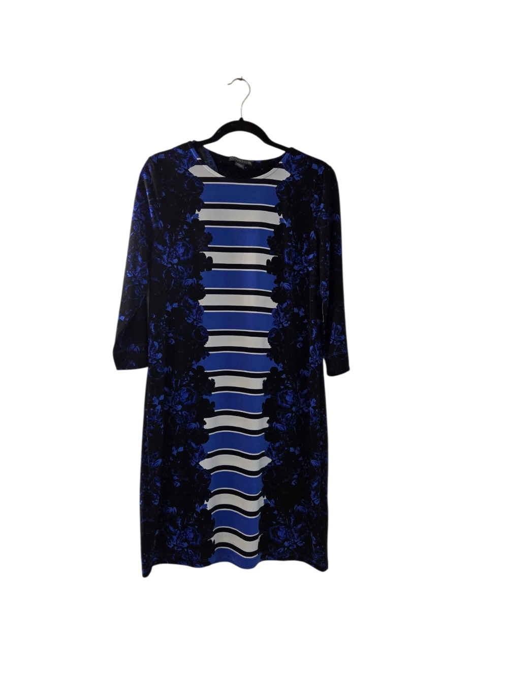 Covington Missy Shift Dress Blue Sze Large three-quarter sleeves.